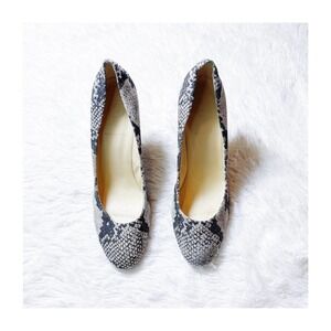 J. Crew Snakeprint Canvas Heels Round Toe Multi SZ10